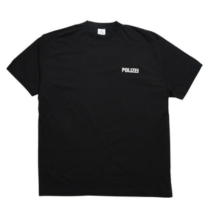 極美品 VETEMENTS ヴェトモン Tシャツ POLIZEI リフレクター ブラック サイズ S コットン UA53TR450B 中古 4a004124