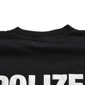極美品 VETEMENTS ヴェトモン Tシャツ POLIZEI リフレクター ブラック サイズ S コットン UA53TR450B 中古 4a004124