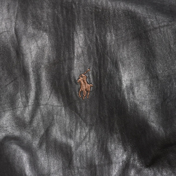Polo Ralph Lauren ポロラルフローレン レザースイングトップ ジャケット ブラウン ダークブラウン サイズXL 美品 中古 4a004154