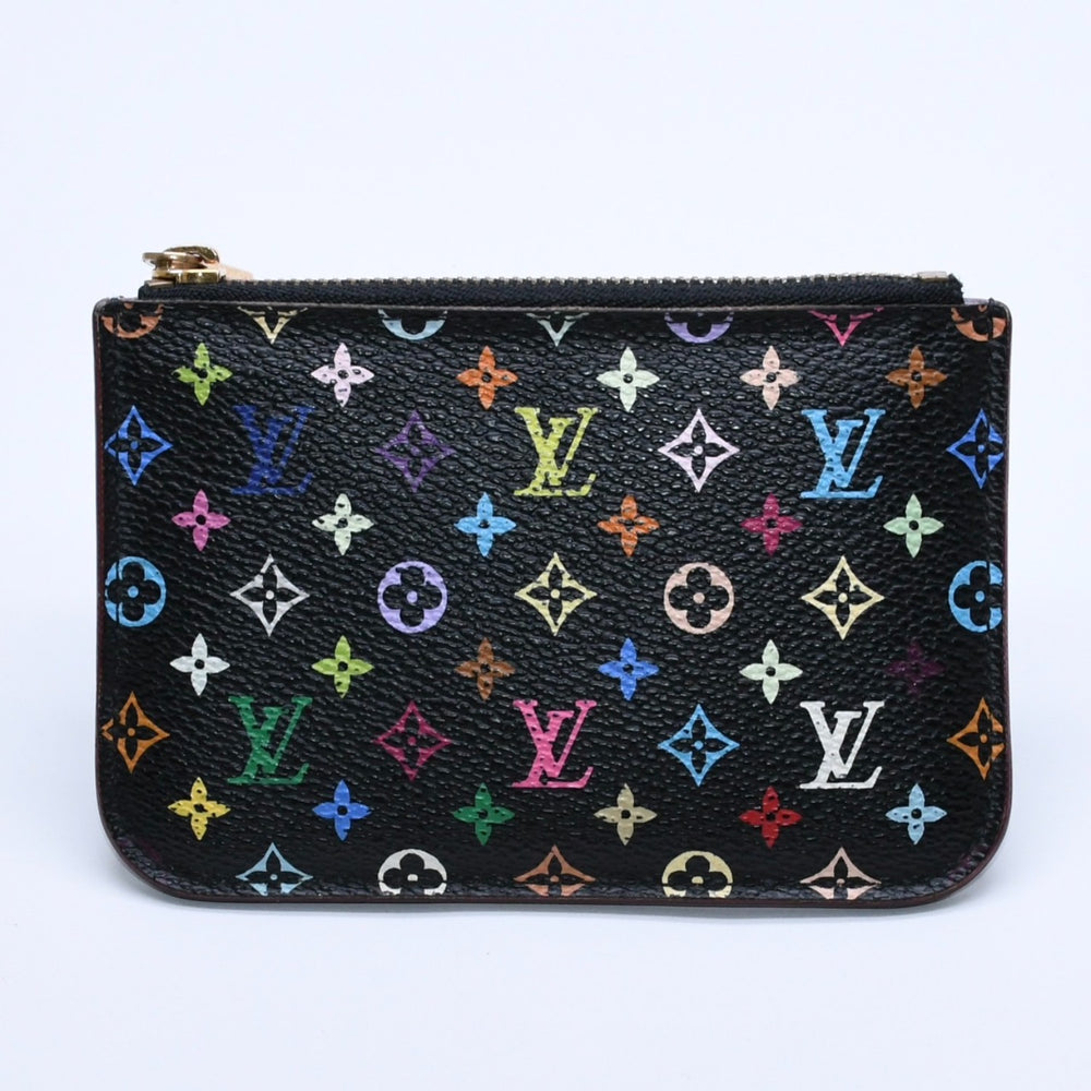 LOUIS VUITTON ルイヴィトン モノグラムマルチカラー ポシェットクレ M60279 コインケース ノワール 廃盤 財布 ゴールド金具 美品 中古 4a003889