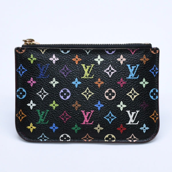 LOUIS VUITTON Monogram Multicolor Pochette Clé M60279 Coin Case Noir Out of Print Wallet Gold Hardware Good Condition Used 4a003889