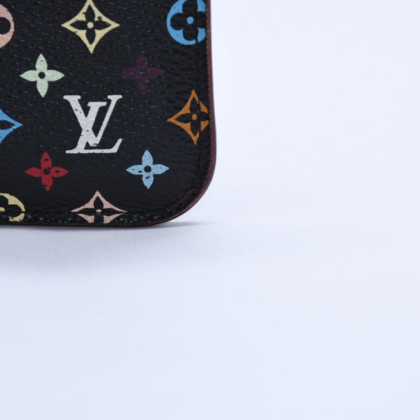 LOUIS VUITTON Monogram Multicolor Pochette Clé M60279 Coin Case Noir Out of Print Wallet Gold Hardware Good Condition Used 4a003889