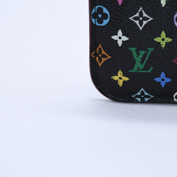 LOUIS VUITTON Monogram Multicolor Pochette Clé M60279 Coin Case Noir Out of Print Wallet Gold Hardware Good Condition Used 4a003889