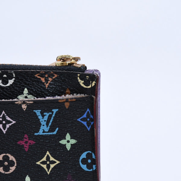 LOUIS VUITTON Monogram Multicolor Pochette Clé M60279 Coin Case Noir Out of Print Wallet Gold Hardware Good Condition Used 4a003889