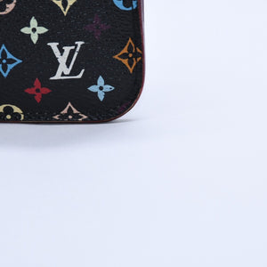 LOUIS VUITTON Monogram Multicolor Pochette Clé M60279 Coin Case Noir Out of Print Wallet Gold Hardware Good Condition Used 4a003889