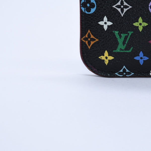 LOUIS VUITTON Monogram Multicolor Pochette Clé M60279 Coin Case Noir Out of Print Wallet Gold Hardware Good Condition Used 4a003889