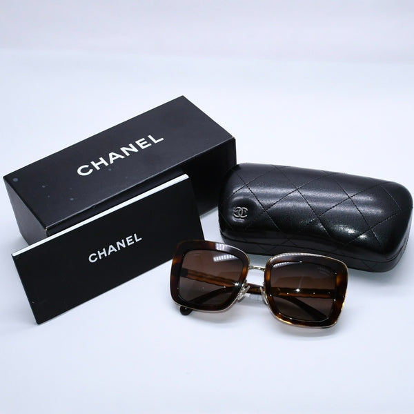 CHANEL シャネル ブラウン ゴールドフレーム Sunglasses サングラス 5369 53◻︎21 135 美品 中古 4a004060