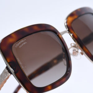 CHANEL シャネル ブラウン ゴールドフレーム Sunglasses サングラス 5369 53◻︎21 135 美品 中古 4a004060