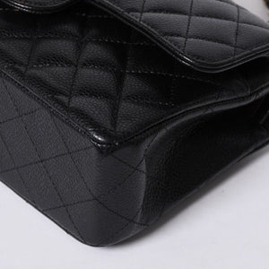 極美品 CHANEL シャネル マトラッセ23 Wフラップ Wチェーンショルダーバッグ ランダム キャビアスキン ココマーク ゴールド金具 中古 4a000417