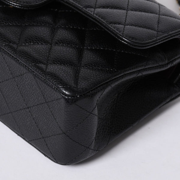 極美品 CHANEL シャネル マトラッセ23 Wフラップ Wチェーンショルダーバッグ ランダム キャビアスキン ココマーク ゴールド金具 中古 4a000417