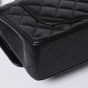 極美品 CHANEL シャネル マトラッセ23 Wフラップ Wチェーンショルダーバッグ ランダム キャビアスキン ココマーク ゴールド金具 中古 4a000417