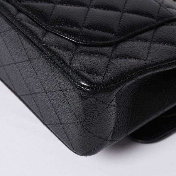 極美品 CHANEL シャネル マトラッセ23 Wフラップ Wチェーンショルダーバッグ ランダム キャビアスキン ココマーク ゴールド金具 中古 4a000417