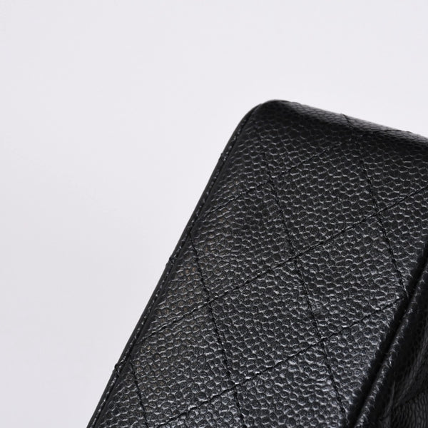 極美品 CHANEL シャネル マトラッセ23 Wフラップ Wチェーンショルダーバッグ ランダム キャビアスキン ココマーク ゴールド金具 中古 4a000417