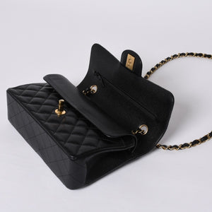 極美品 CHANEL シャネル マトラッセ23 Wフラップ Wチェーンショルダーバッグ ランダム キャビアスキン ココマーク ゴールド金具 中古 4a000417