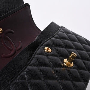 極美品 CHANEL シャネル マトラッセ23 Wフラップ Wチェーンショルダーバッグ ランダム キャビアスキン ココマーク ゴールド金具 中古 4a000417