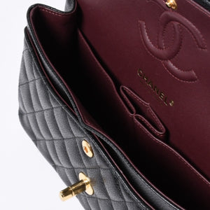 極美品 CHANEL シャネル マトラッセ23 Wフラップ Wチェーンショルダーバッグ ランダム キャビアスキン ココマーク ゴールド金具 中古 4a000417