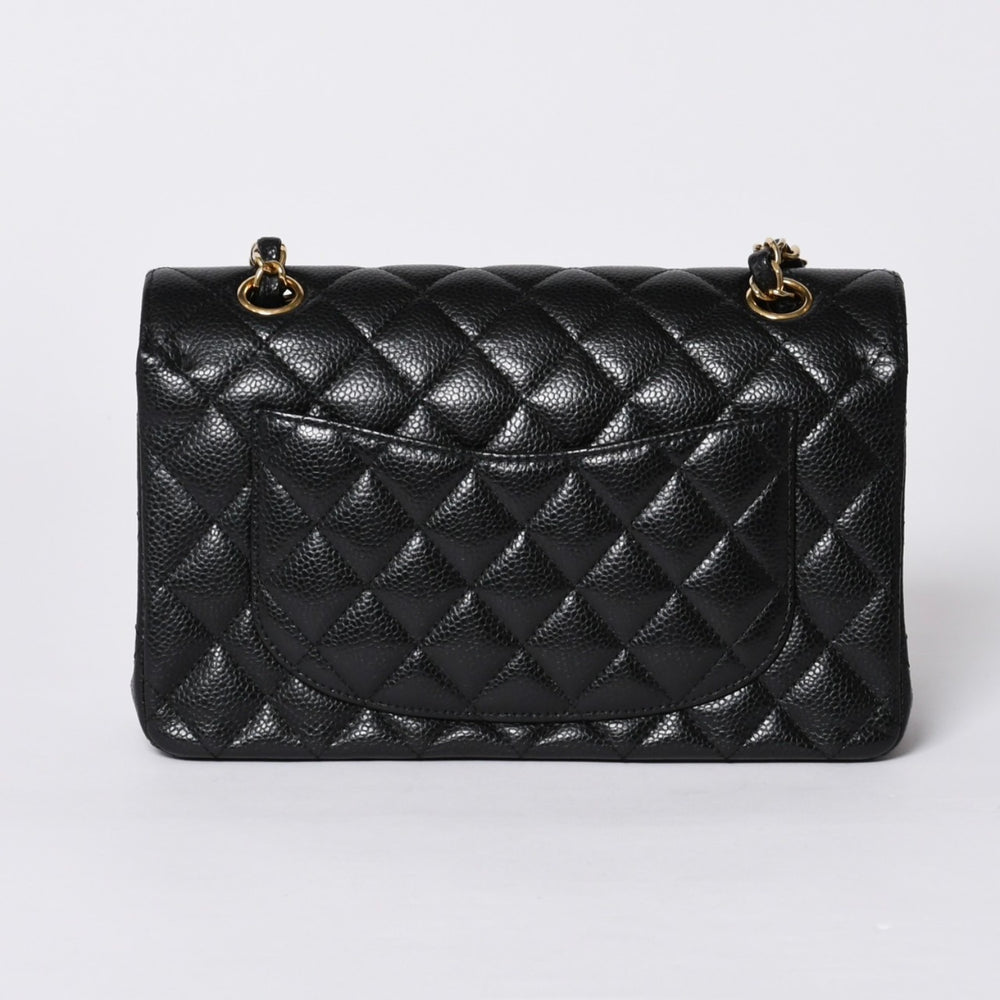 極美品 CHANEL シャネル マトラッセ23 Wフラップ Wチェーンショルダーバッグ ランダム キャビアスキン ココマーク ゴールド金具 中古 4a000417