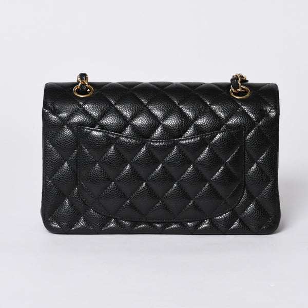 極美品 CHANEL シャネル マトラッセ23 Wフラップ Wチェーンショルダーバッグ ランダム キャビアスキン ココマーク ゴールド金具 中古 4a000417