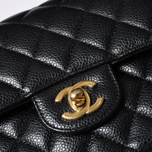 極美品 CHANEL シャネル マトラッセ23 Wフラップ Wチェーンショルダーバッグ ランダム キャビアスキン ココマーク ゴールド金具 中古 4a000417