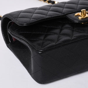 極美品 CHANEL シャネル マトラッセ23 Wフラップ Wチェーンショルダーバッグ ランダム キャビアスキン ココマーク ゴールド金具 中古 4a000417