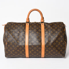LOUIS VUITTON ルイヴィトン キーポル50 ボストンバッグ M41426 PVC レザー モノグラム FH0940 ゴールド金具 美品 中古 4a004173