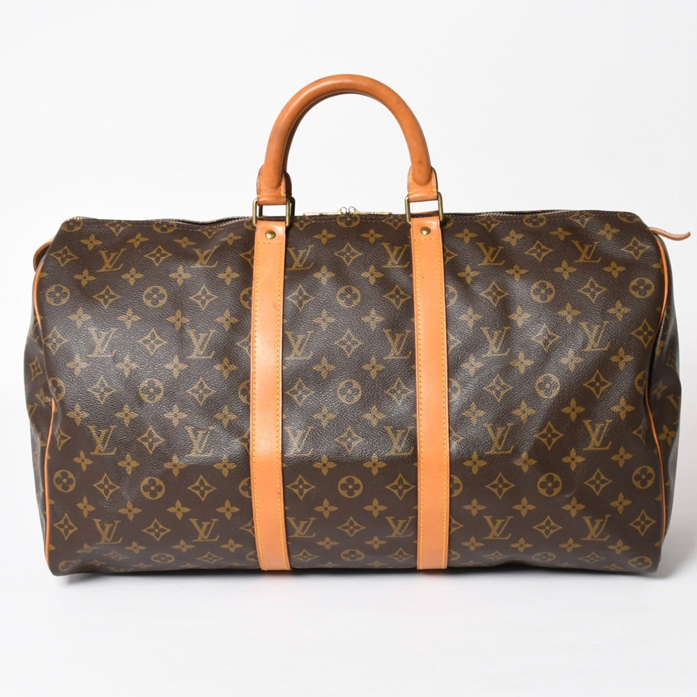 LOUIS VUITTON ルイヴィトン キーポル50 ボストンバッグ M41426 PVC レザー モノグラム FH0940 ゴールド金具 美品 中古 4a004173