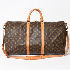 LOUIS VUITTON Monogram Keepall Bandouliere 55 2WAY Boston Bag M41414 Brown Canvas Good Condition Used 4a004221