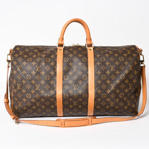 LOUIS VUITTON Monogram Keepall Bandouliere 55 2WAY Boston Bag M41414 Brown Canvas Good Condition Used 4a004221