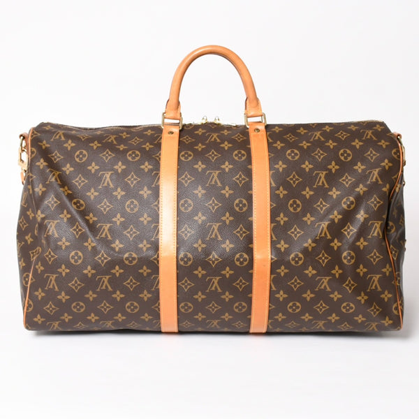 LOUIS VUITTON Monogram Keepall Bandouliere 55 2WAY Boston Bag M41414 Brown Canvas Good Condition Used 4a004221