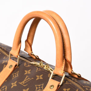 LOUIS VUITTON Monogram Keepall Bandouliere 55 2WAY Boston Bag M41414 Brown Canvas Good Condition Used 4a004221