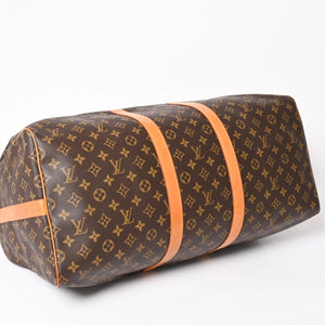 LOUIS VUITTON Monogram Keepall Bandouliere 55 2WAY Boston Bag M41414 Brown Canvas Good Condition Used 4a004221