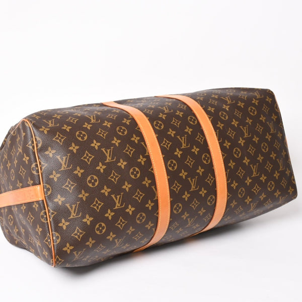 LOUIS VUITTON Monogram Keepall Bandouliere 55 2WAY Boston Bag M41414 Brown Canvas Good Condition Used 4a004221