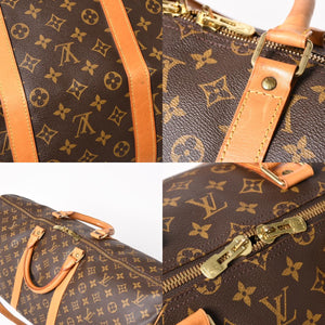 LOUIS VUITTON Monogram Keepall Bandouliere 55 2WAY Boston Bag M41414 Brown Canvas Good Condition Used 4a004221