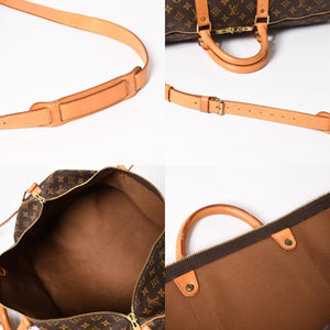 LOUIS VUITTON Monogram Keepall Bandouliere 55 2WAY Boston Bag M41414 Brown Canvas Good Condition Used 4a004221