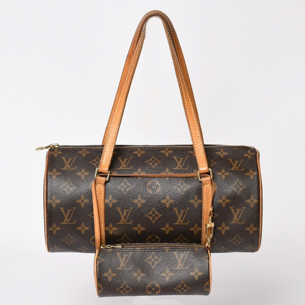 LOUIS VUITTON Papillon 30 Handbag M51385 Cylindrical Monogram PVC Leather Brown Good Condition Used 4a004175