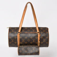 LOUIS VUITTON Papillon 30 Handbag M51385 Cylindrical Monogram PVC Leather Brown Good Condition Used 4a004175