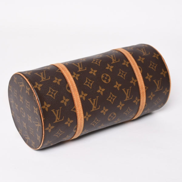 LOUIS VUITTON Papillon 30 Handbag M51385 Cylindrical Monogram PVC Leather Brown Good Condition Used 4a004175