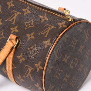 LOUIS VUITTON Papillon 30 Handbag M51385 Cylindrical Monogram PVC Leather Brown Good Condition Used 4a004175