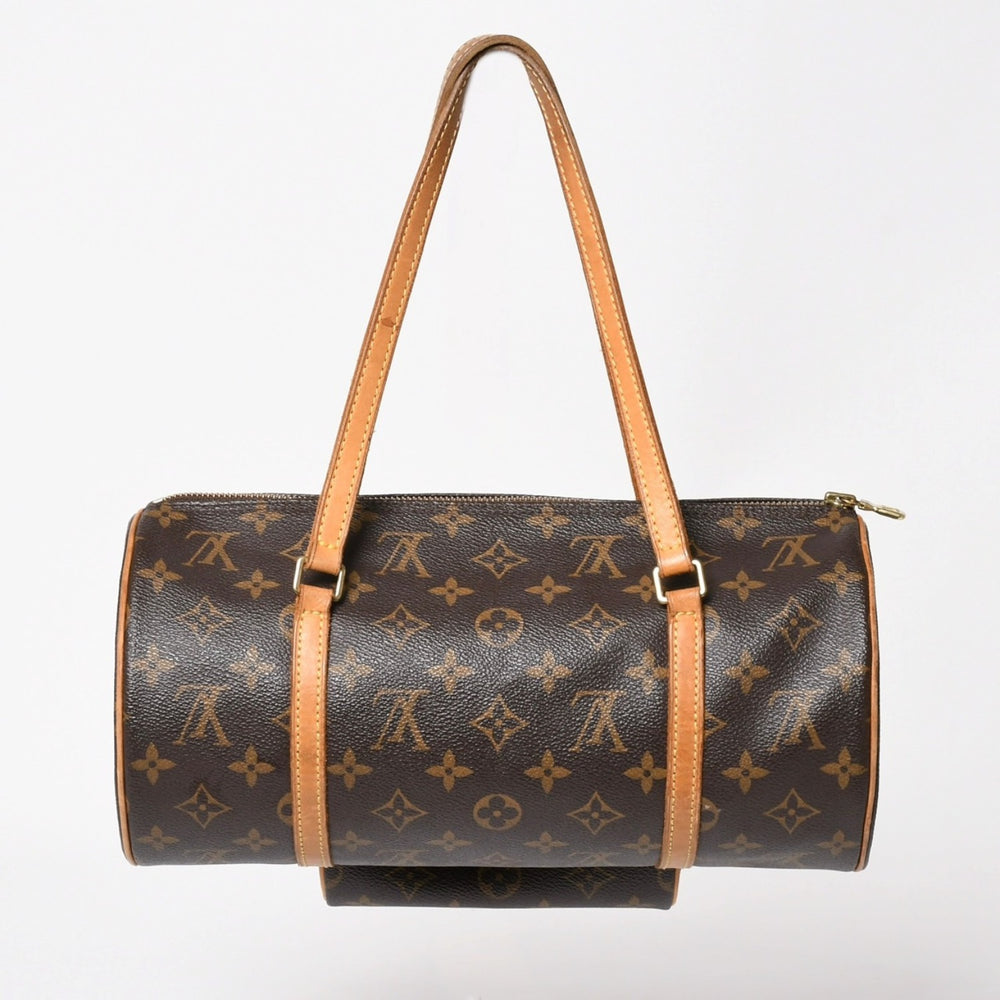 LOUIS VUITTON Papillon 30 Handbag M51385 Cylindrical Monogram PVC Leather Brown Good Condition Used 4a004175