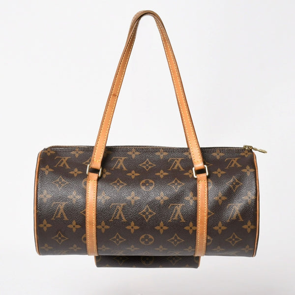 LOUIS VUITTON Papillon 30 Handbag M51385 Cylindrical Monogram PVC Leather Brown Good Condition Used 4a004175