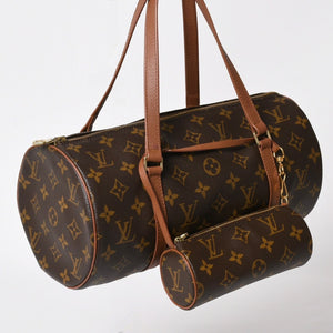 LOUIS VUITTON ルイヴィトン パピヨン30 GM ハンドバッグ M51365 モノグラム ゴールド金具 旧型 筒型 美品 中古 4a004183