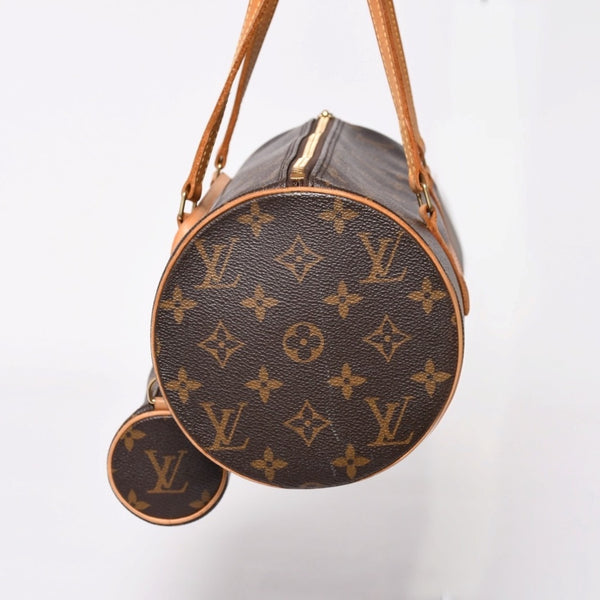 LOUIS VUITTON Papillon 30 Handbag M51385 Cylindrical Monogram PVC Leather Brown Good Condition Used 4a004175
