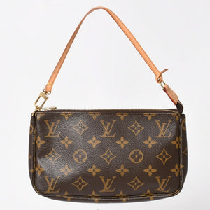 極美品 LOUIS VUITTON ルイヴィトン ポシェット アクセソワール アクセサリーポーチ M51980 モノグラム ブラウン レザー PVC 中古 4a004209