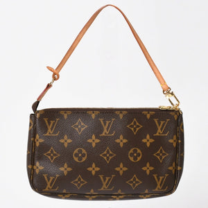 極美品 LOUIS VUITTON ルイヴィトン ポシェット アクセソワール アクセサリーポーチ M51980 モノグラム ブラウン レザー PVC 中古 4a004209