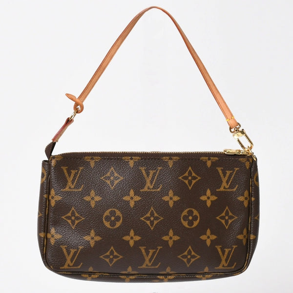 極美品 LOUIS VUITTON ルイヴィトン ポシェット アクセソワール アクセサリーポーチ M51980 モノグラム ブラウン レザー PVC 中古 4a004209