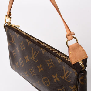 極美品 LOUIS VUITTON ルイヴィトン ポシェット アクセソワール アクセサリーポーチ M51980 モノグラム ブラウン レザー PVC 中古 4a004209