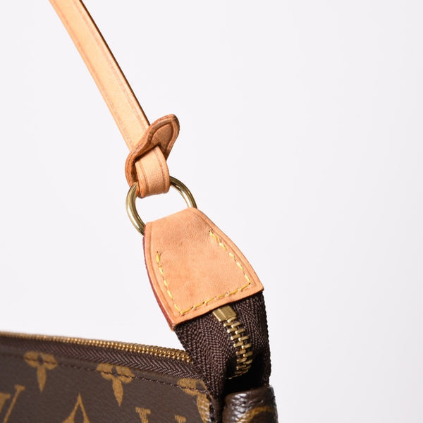 極美品 LOUIS VUITTON ルイヴィトン ポシェット アクセソワール アクセサリーポーチ M51980 モノグラム ブラウン レザー PVC 中古 4a004209