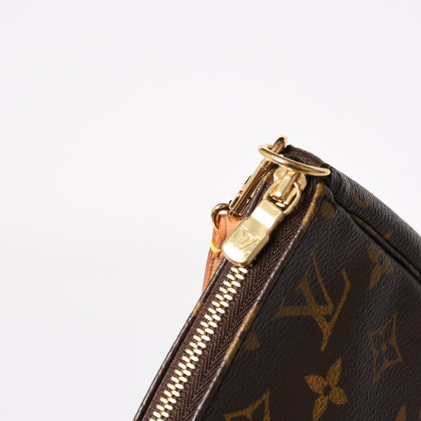 極美品 LOUIS VUITTON ルイヴィトン ポシェット アクセソワール アクセサリーポーチ M51980 モノグラム ブラウン レザー PVC 中古 4a004209
