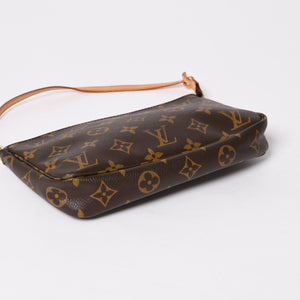 極美品 LOUIS VUITTON ルイヴィトン ポシェット アクセソワール アクセサリーポーチ M51980 モノグラム ブラウン レザー PVC 中古 4a004209