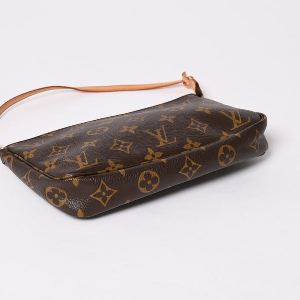 極美品 LOUIS VUITTON ルイヴィトン ポシェット アクセソワール アクセサリーポーチ M51980 モノグラム ブラウン レザー PVC 中古 4a004209